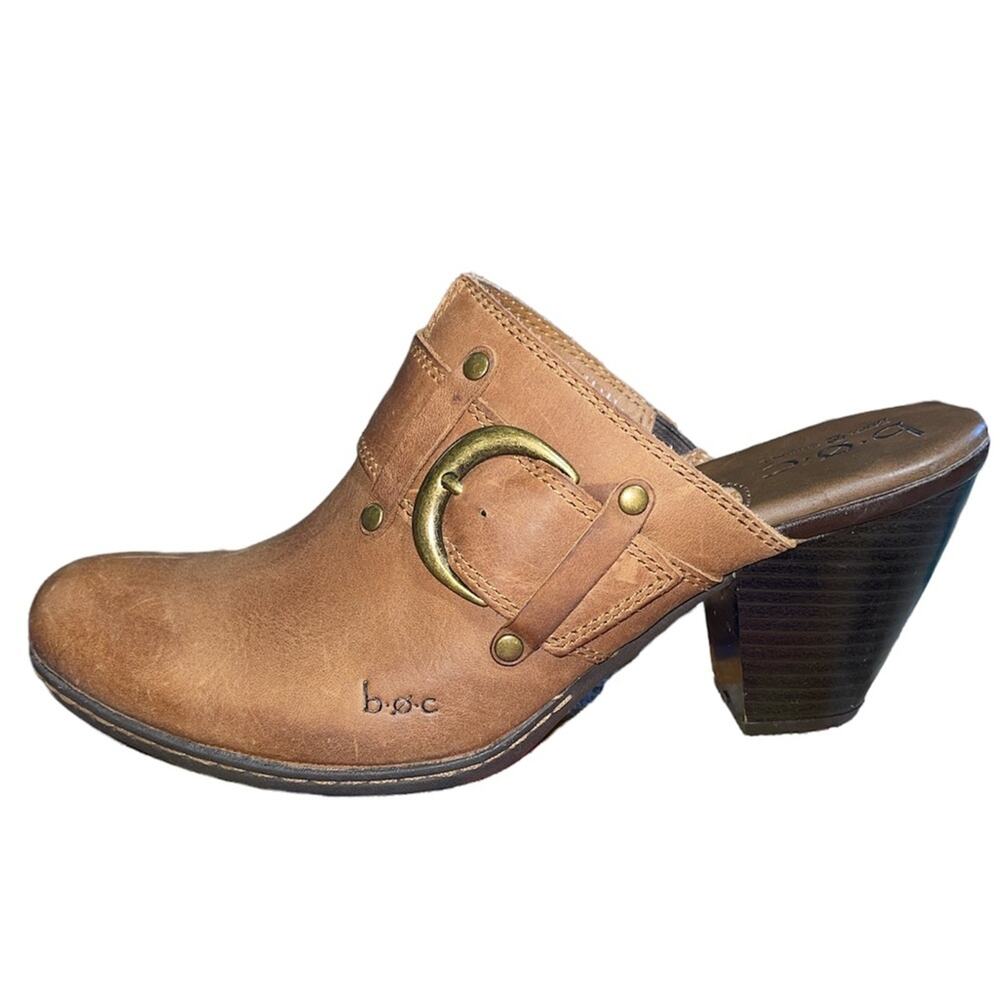 Born Tan Leather Mules